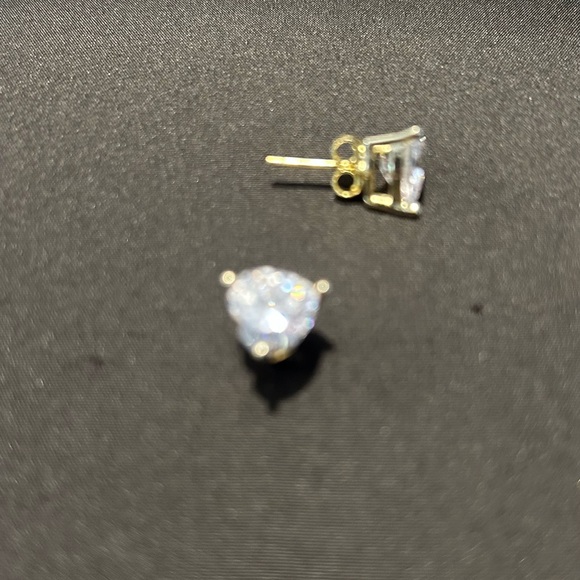 Adina Eden Gold and Silver Heart Earrings - Picture 3 of 6